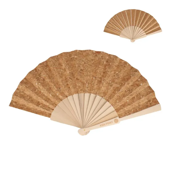 Hand fan wood  cork - LT90521 (gadzety reklamowe)